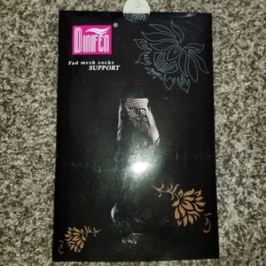 Dinifen Fad Mesh Thigh High Stockings